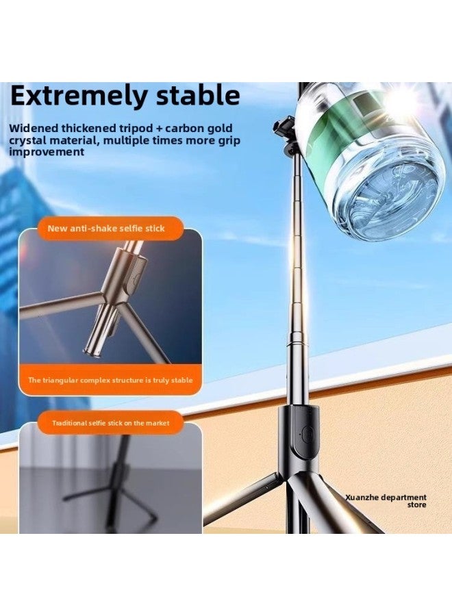 Loquat Mobile Phone Selfie Stick 2025 Landing Tripod Universal Travel Portable Handheld Camera 36 Wholesale-Color:【 1m 】【white Standard Model】one-piece FoldingStable Triangular Support Frame - Image 3