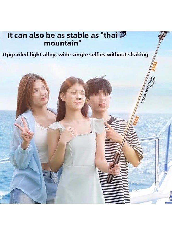 Loquat Mobile Phone Selfie Stick 2025 Landing Tripod Universal Travel Portable Handheld Camera 36 Wholesale-Color:【 1m 】【white Standard Model】one-piece FoldingStable Triangular Support Frame - Image 4