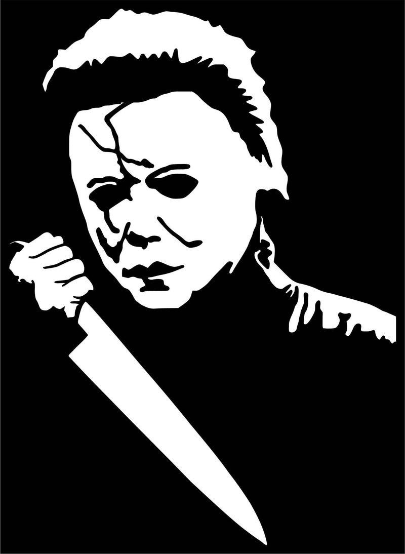 Astute Grace Michael Myers Halloween Creepy Horror Sticker for Car Window Laptop Skateboard Bumper Motorcycle 70 x 50 Inch White - Image 3