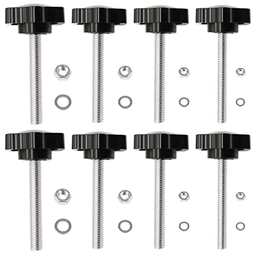 Openfly 28 Sets M4 M5 M6 M8 Star Hand Knob Tightening Screw, Thread Clamping Knob Quick Removal Replacement Parts with Nuts and Washers Stainless Steel Hex Nuts Star Knobs Assortment Kit - Image 3