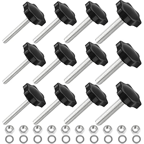 Openfly 28 Sets M4 M5 M6 M8 Star Hand Knob Tightening Screw, Thread Clamping Knob Quick Removal Replacement Parts with Nuts and Washers Stainless Steel Hex Nuts Star Knobs Assortment Kit - Image 1