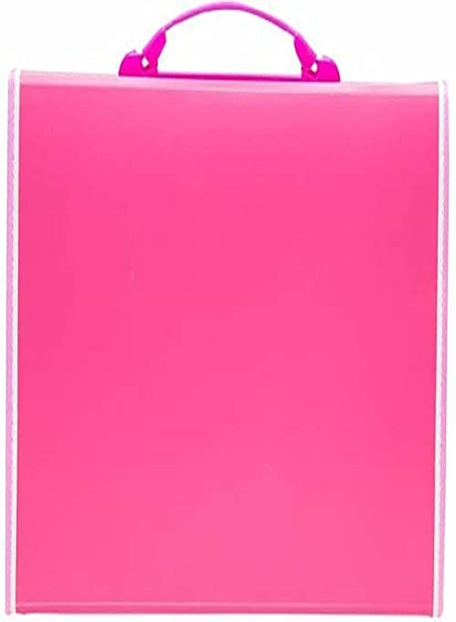 SHB Plastic Presents The Plastic File 13 Folder F|C Expanding Bag with Handle 1111 (Set of 1) - Durable Pink Storage Solution for Organizing Documents and Files - Image 4