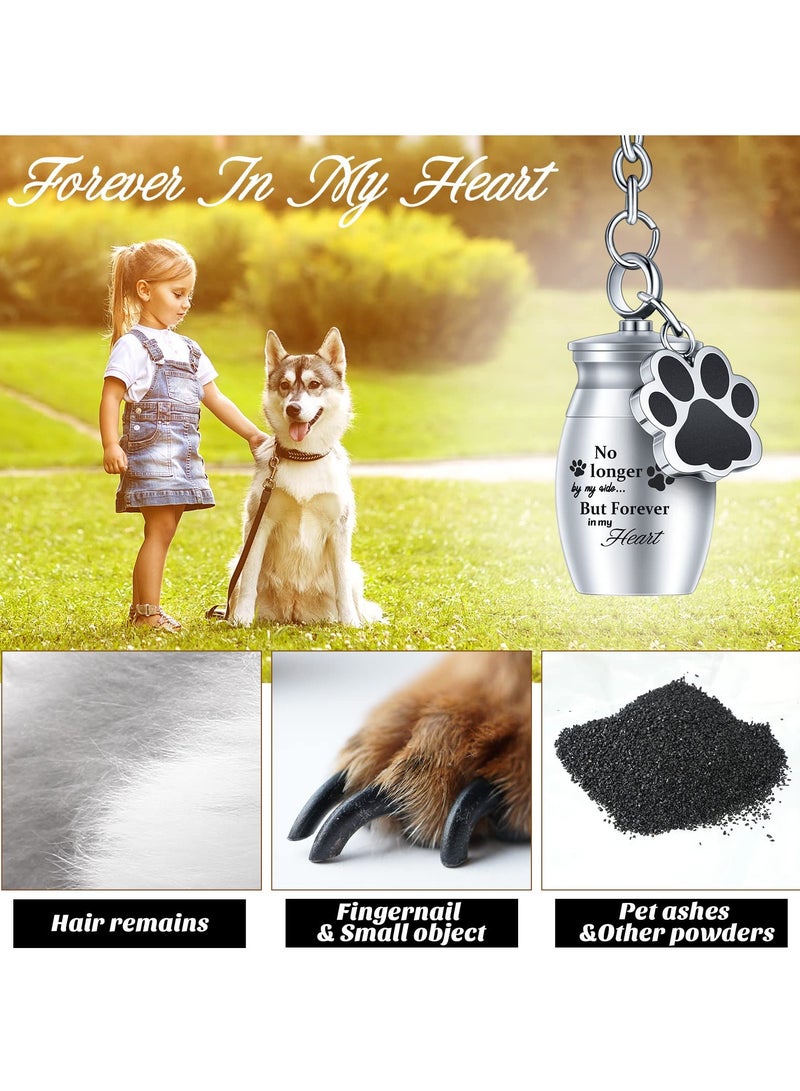SYOSI 4 Pcs Pet Urns Keychain for Dog Cat Ashes with Storage Bags Small Pet Cremation Keepsake Pend, with 4 Black Velvet Storage Bags, Pet Cremation Jewelry Paw Charm - Image 5