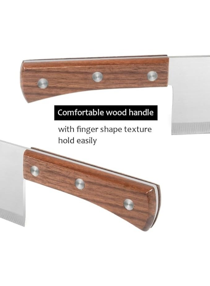 Heavy Duty Meat Cleaver Knife with Stainless Steel Blade, Ergonomic Handle and Full Tang Design for Meat, Bone and Vegetable Preparation - Image 3