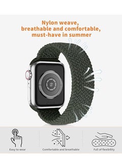 Sthxyfaith Solo Loop Nylon Band for Apple Watch, Soft Stretchable Replacement Wristband, Woven Elastic Strap Wristbands for IWatch Series 8/7/6/SE/5/4, 42MM/44MM/45MM/49MM L（Dark Olive Green） ﻿  - Image 2