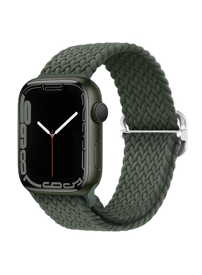 Sthxyfaith Solo Loop Nylon Band for Apple Watch, Soft Stretchable Replacement Wristband, Woven Elastic Strap Wristbands for IWatch Series 8/7/6/SE/5/4, 42MM/44MM/45MM/49MM L（Dark Olive Green） ﻿ - Image 1