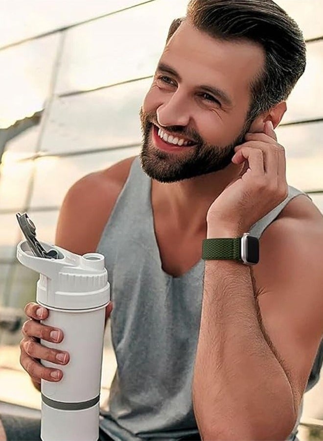 Sthxyfaith Solo Loop Nylon Band for Apple Watch, Soft Stretchable Replacement Wristband, Woven Elastic Strap Wristbands for IWatch Series 8/7/6/SE/5/4, 42MM/44MM/45MM/49MM L（Dark Olive Green） ﻿ - Image 4