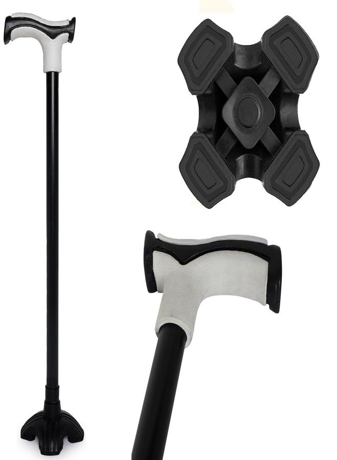 MCP Nimbus T Shape Aluminum Walking Stick, Lightweight, Walking Stick for Old People, Adjustable Height, Wide Base for Balance Stick (Big Shoe) - Image 1