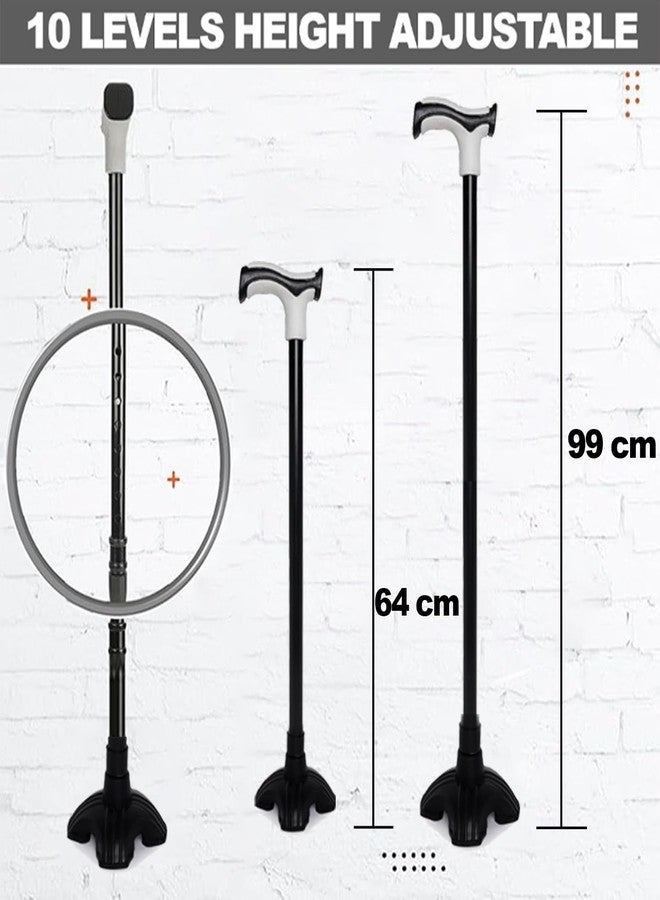 MCP Nimbus T Shape Aluminum Walking Stick, Lightweight, Walking Stick for Old People, Adjustable Height, Wide Base for Balance Stick (Big Shoe) - Image 3