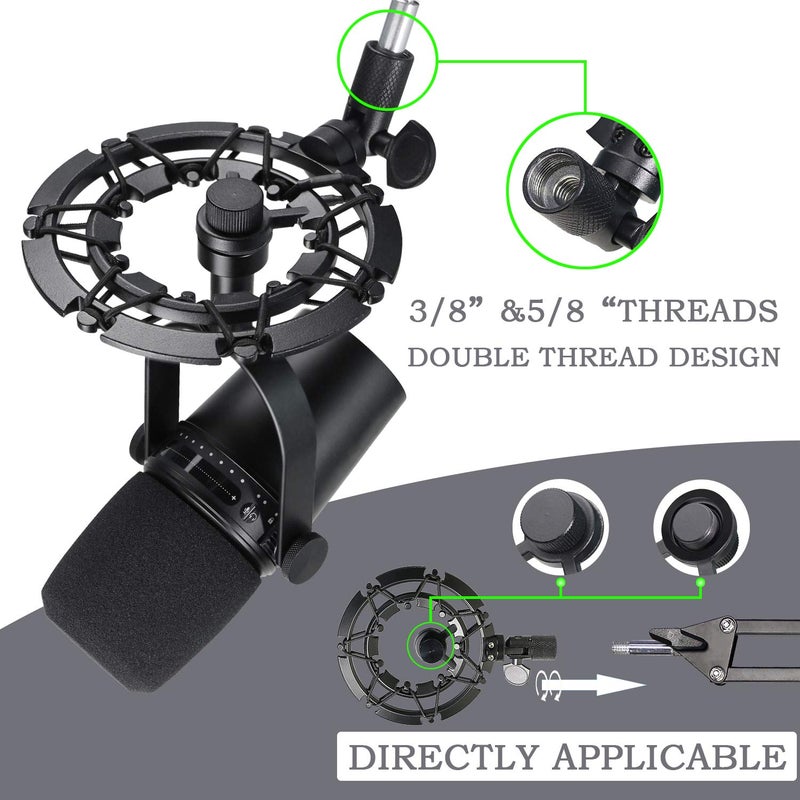 YOUSHARES MV7 Shock Mount Reduces Vibration Noise Matching Mic Boom Arm Stand, Compatible for Shure MV7 Mic by YOUSHARES - Image 5