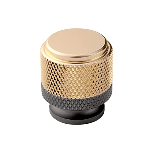 Gutuwellea 6 Pack 1" Cabinet Knob Aluminum Knob for Drawer Pulls Gold and Grey Oxidation Finish with Diamond Pattern - Image 3
