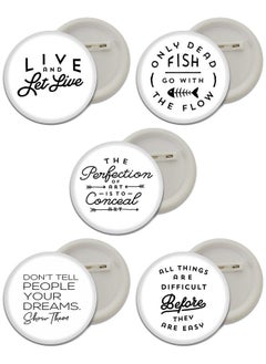 D2c D2C Motivational Quote Badges Set � 5-Pack | Inspirational Pins for Backpacks, Jackets, & Decor | 58mm  - Image 1