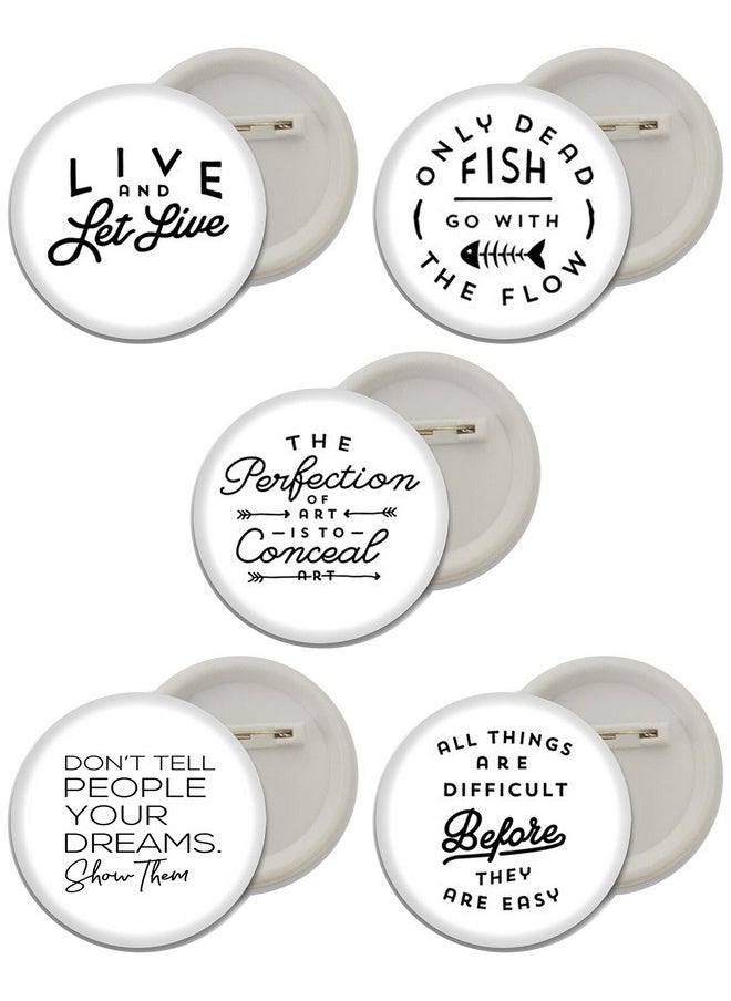 D2c D2C Motivational Quote Badges Set � 5-Pack | Inspirational Pins for Backpacks, Jackets, & Decor | 58mm  - Image 1