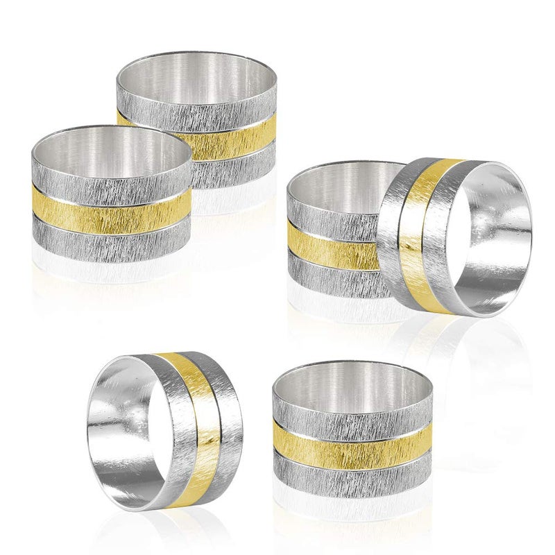 Picowe Napkin Rings Set of 6 Elegant Metal Buckles Decorative Napkin Ring for Dining Table Parties Wedding Christmas Thanksgiving Day Dinner