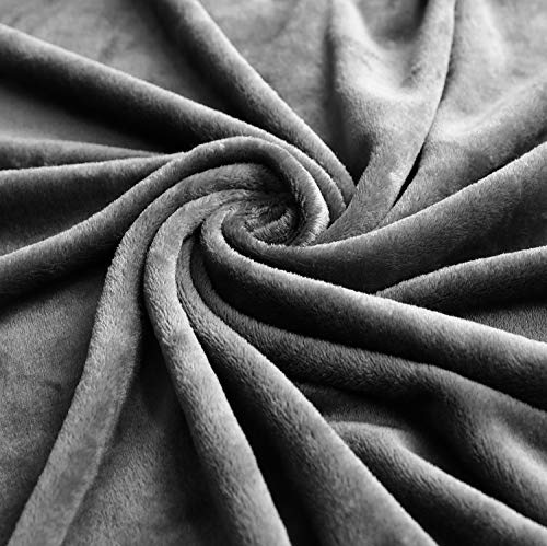 TASTHROW Large Flannel Fleece Throw Blanket, 50×70 Inch - Cozy Lightweight Thick Blanket - All Seasons Suitable for Women, Men and Kids (Grey) - Image 4