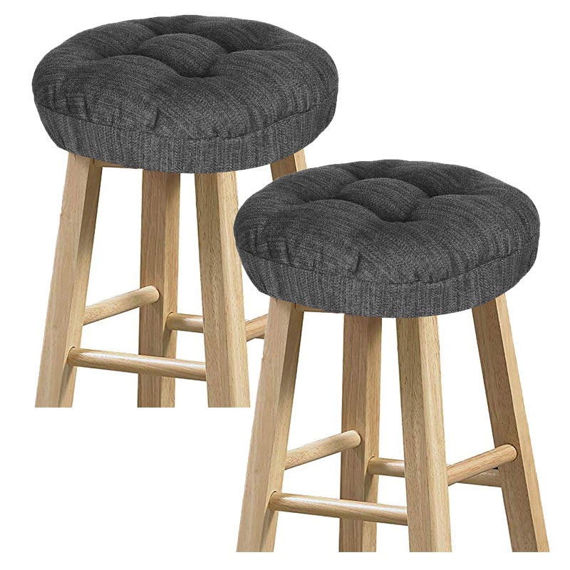 BAIBU baibu Set of 2 Stool Covers Round Super Soft Round Bar Stool Cushion Covers Seat Cushion  2 Cushions OnlyGrayBlack12 30 cm 