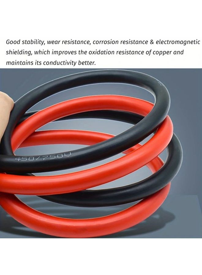 طقم كابل بطارية 6 AWG بطول 5 أقدام من النحاس النقي باللونين الأسود والأحمر للسيارات والقوارب والمركبات الترفيهية وجزازة العشب - Image 3
