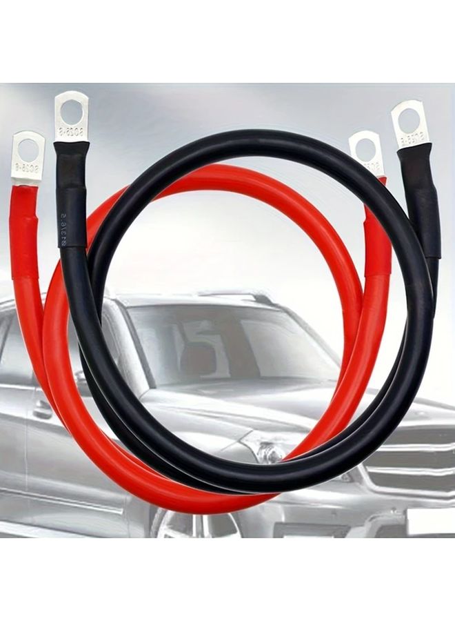 طقم كابل بطارية 6 AWG بطول 5 أقدام من النحاس النقي باللونين الأسود والأحمر للسيارات والقوارب والمركبات الترفيهية وجزازة العشب - Image 2