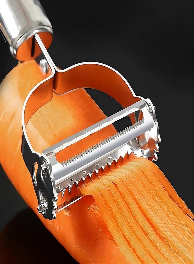 Top Chef Duo 2-Piece Peeler Set – Stainless Steel Julienne, Serrated and Straight Peelers - Image 3