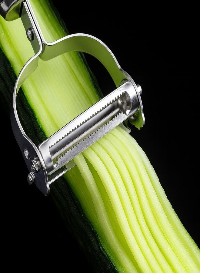 Top Chef Duo 2-Piece Peeler Set – Stainless Steel Julienne, Serrated and Straight Peelers - Image 2