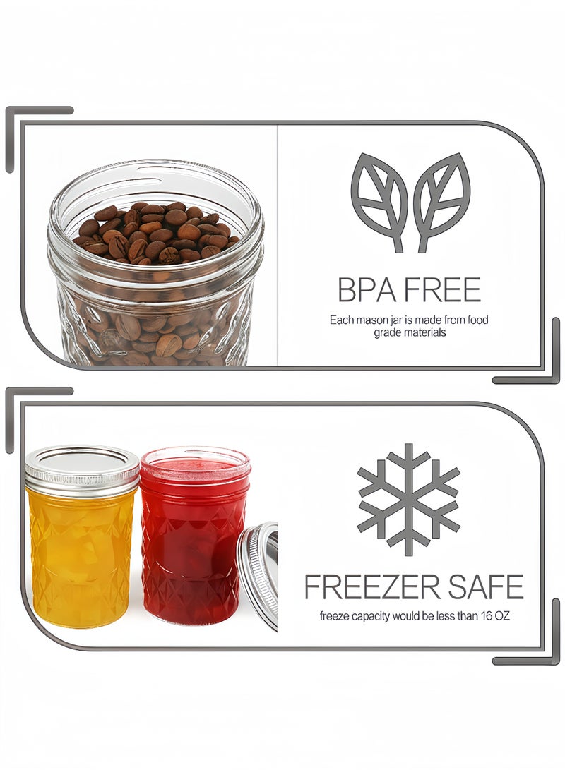 Peachjoy Wide Mouth Mason Jars 16oz, 6 Pack 16 oz Wide Mouth Mason Jars with Lids and Bands, Ideal for Jam, Honey, Wedding Favors, Shower Favors - Image 4