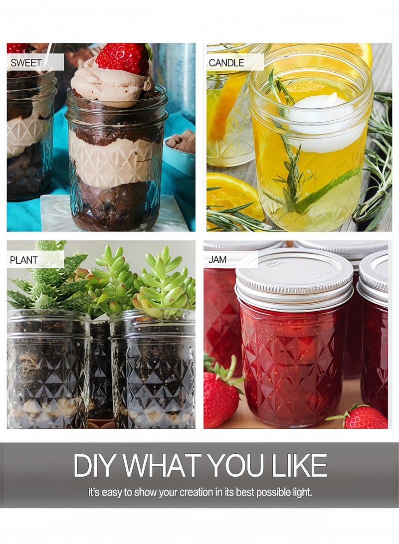 Peachjoy Wide Mouth Mason Jars 16oz, 6 Pack 16 oz Wide Mouth Mason Jars with Lids and Bands, Ideal for Jam, Honey, Wedding Favors, Shower Favors - Image 5