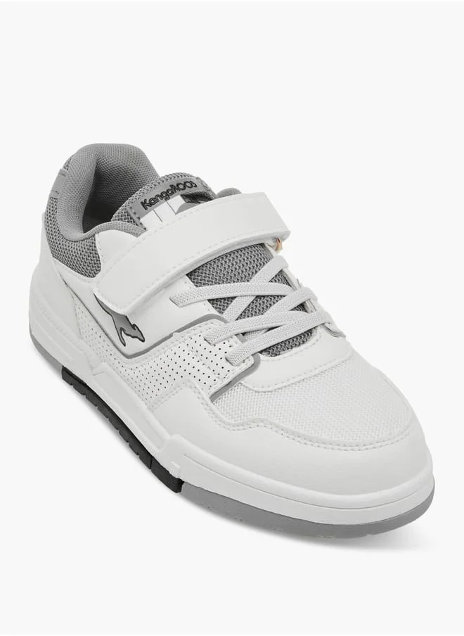 كانغاروس Boys' Panelled Sneakers with Hook and Loop Closure