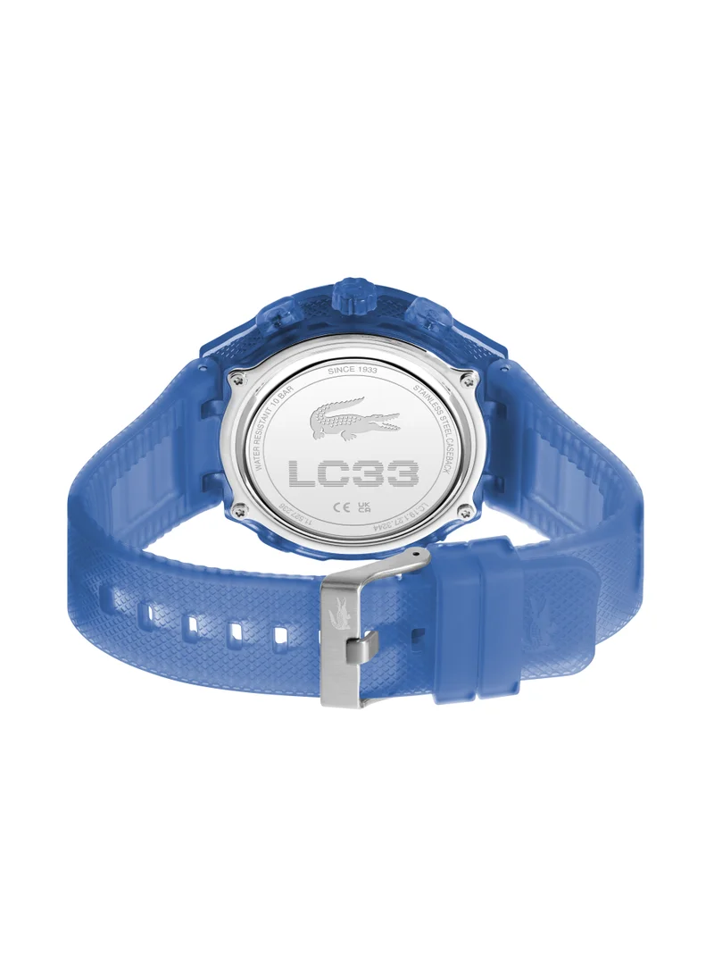 لاكوست Lc33 Dual-Display Multifunction Blue Silicone Strap
