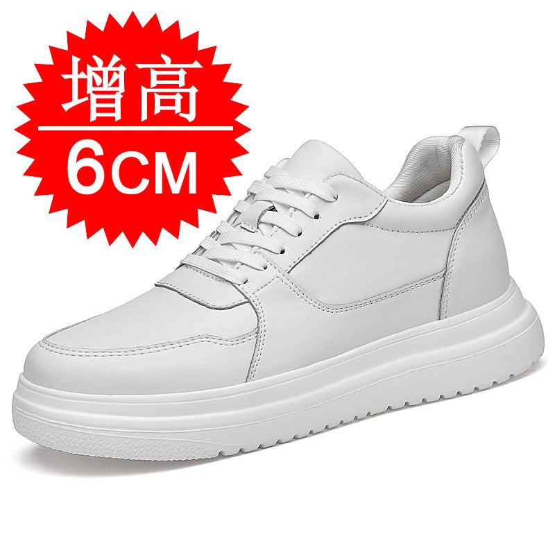 Men''s Shoes, Summer Breathable New Style, White Shoes with Hidden Height Increase, 10cm Height Increase Shoes, Sports Casual Shoes, Men''s Sneakers - Image 1