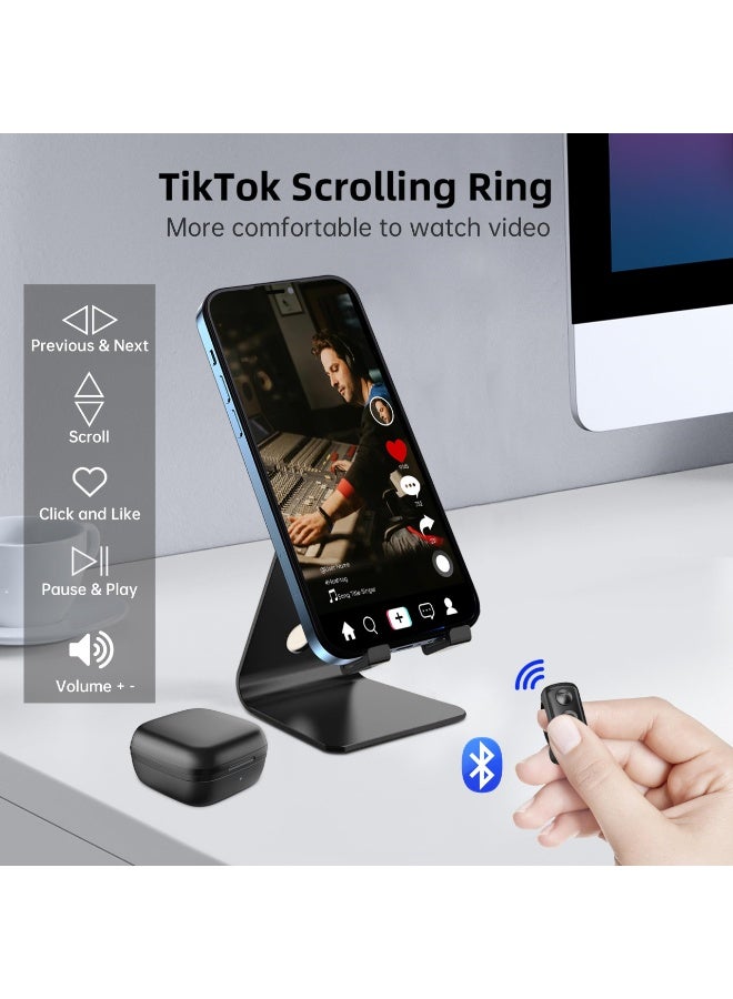 TikTok Scrolling Ring Bluetooth Remote Control for iPhone iPad Android, Page Turner, Black - Image 2
