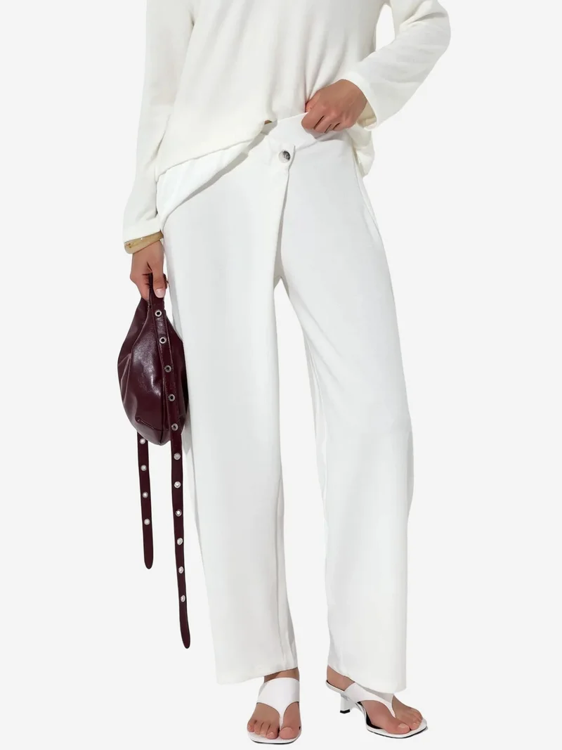 Busem BUSEM Women's High-waist Wide-leg Crepe Trousers
