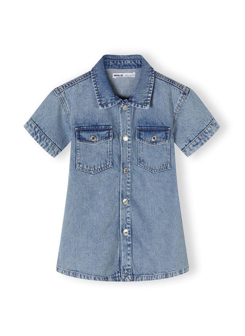 MINOTI Denim Button-Down Dress  - Image 2