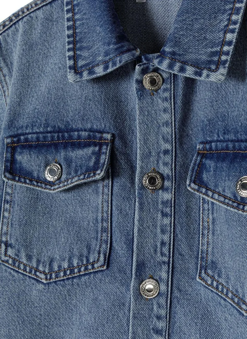MINOTI Denim Button-Down Dress