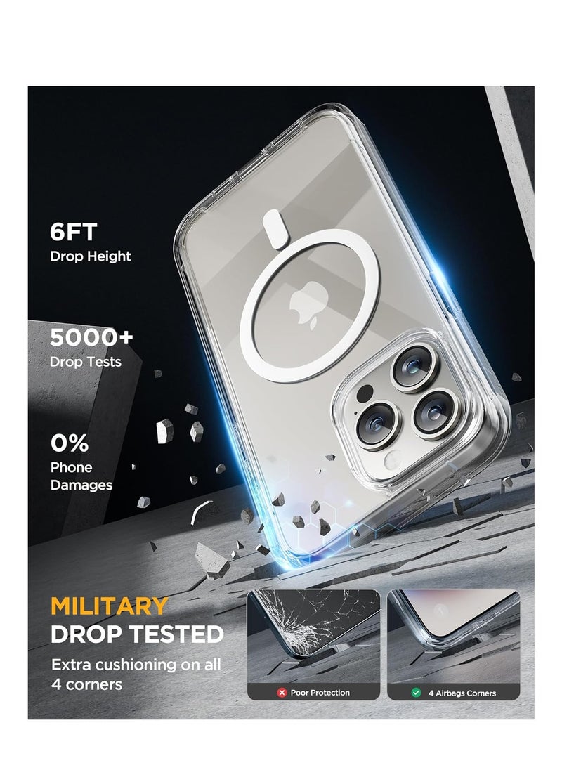Miracase - Miracase Magnetic for iPhone 15 Pro Max Case 6.7'' [Compatible with Magsafe] Full-Body Drop Proof Bumper Phone Case for iPhone 15 Pro Max with Built-in 9H Tempered Glass Screen Protector,Clear - Image 1