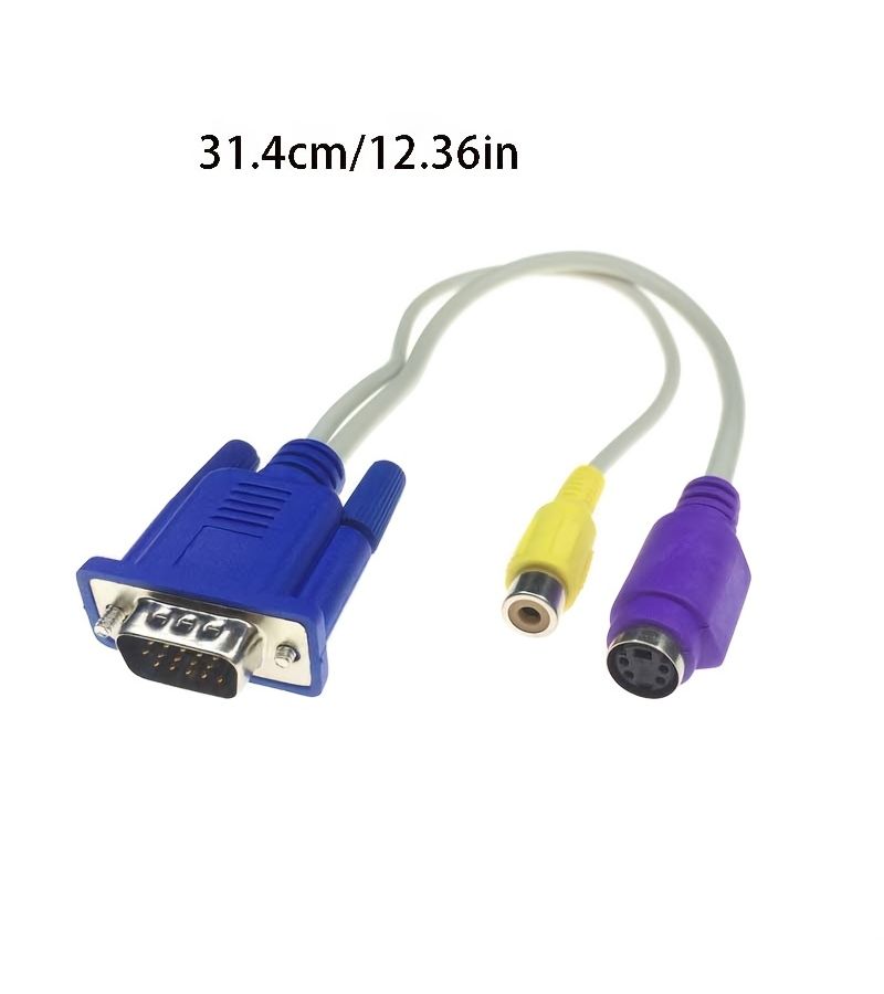 1pc VGA to AV Adapter Cable for TV to Computer Connection Triple Row 15 Pin - Image 2