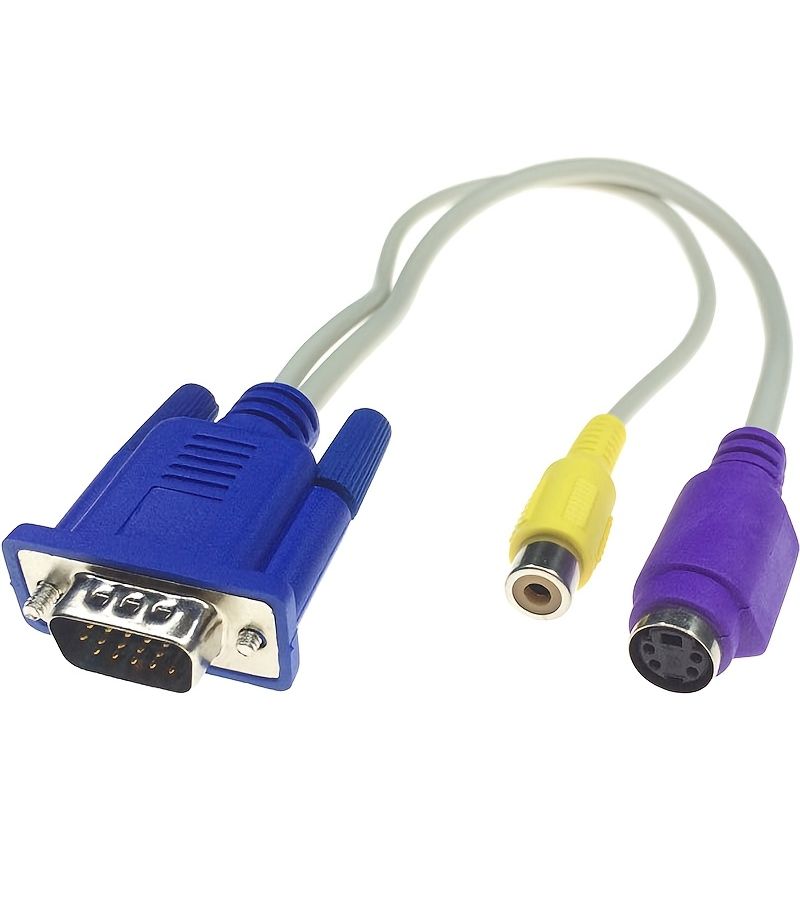 1pc VGA to AV Adapter Cable for TV to Computer Connection Triple Row 15 Pin - Image 4