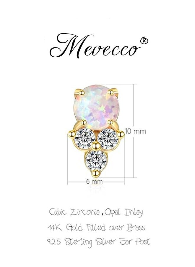 Mevecco Women Huggie Hoop Earrings Gold Ear Stud Cuff 14K Gold Filled Small Boho Beach Simple Delicate Handmade Hypoallergenic Jewelry Gift - Image 4