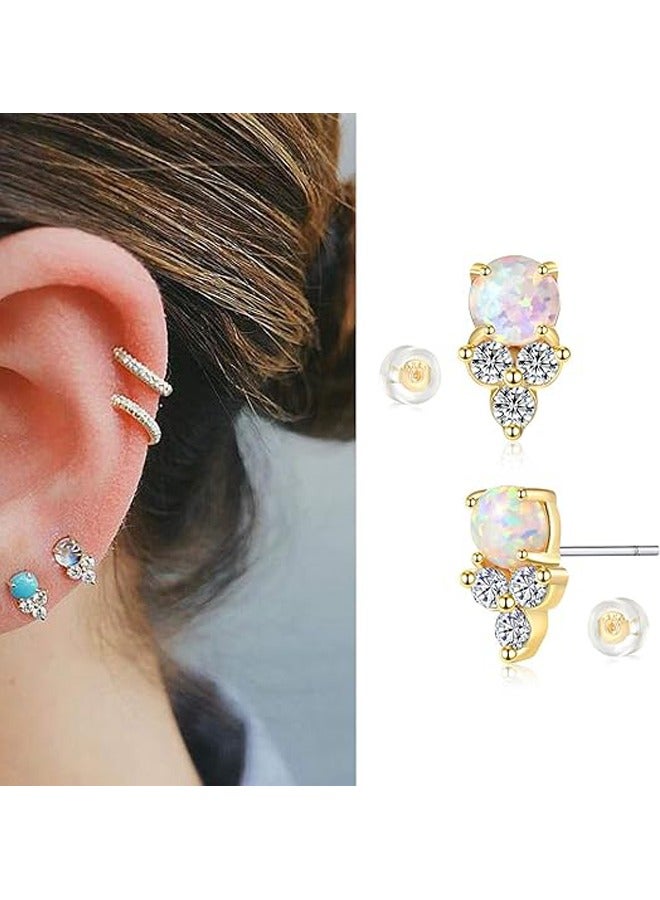 Mevecco Women Huggie Hoop Earrings Gold Ear Stud Cuff 14K Gold Filled Small Boho Beach Simple Delicate Handmade Hypoallergenic Jewelry Gift - Image 3
