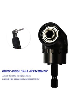 Generic 105 Degree Right Angle Bit Extension for Drill, Right Angle Drill Adapter Attachment, Right Angled Screwdriver Drill Bit Extension, Impact Drill Bit Adapter for Tight Space (1pc，BLACK)  - Image 1
