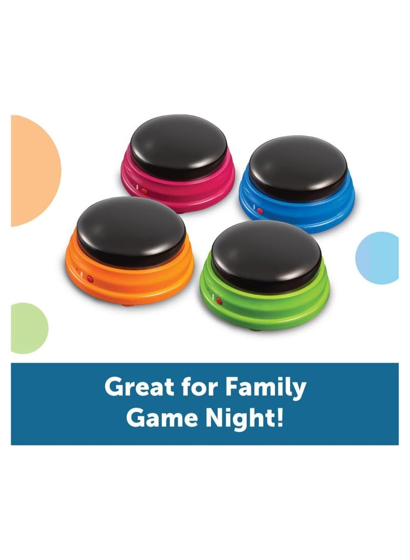 Learning Resources Recordable Answer Buzzers, Personalized Sound Buzzer, Recordable Buttons, Set of 4, Ages 3+ - Image 2