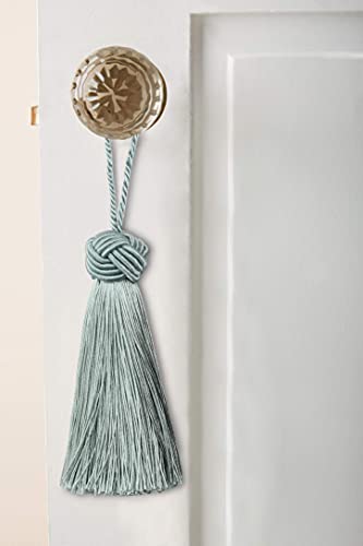 BEL AVENIR 8 Pcs Set Elegant Polyester Key Tassel Colorful Craft Tassels Charms Key Tassel for Christmas Tree DIY Craft Garland Project Wedding Home Party Decorations (Light Blue) - Image 2
