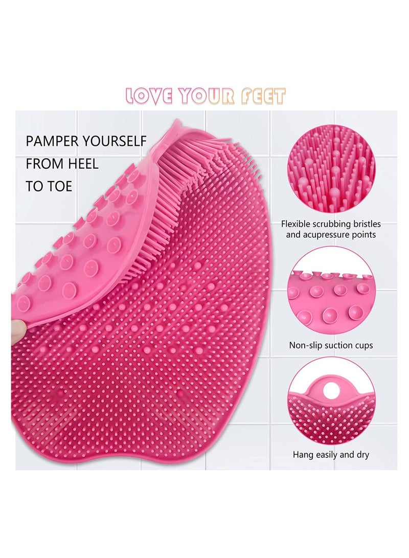 SYOSI Foot Scrubber Cleaner Massager Shower Brush with Non-Slip Suction Cups and Soft Acupressure Massage Mat for Care Circulation & Reduces Pain - Image 3