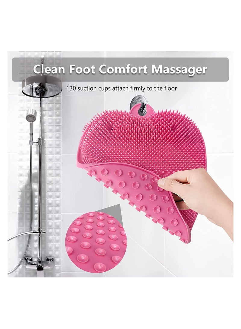 SYOSI Foot Scrubber Cleaner Massager Shower Brush with Non-Slip Suction Cups and Soft Acupressure Massage Mat for Care Circulation & Reduces Pain - Image 4