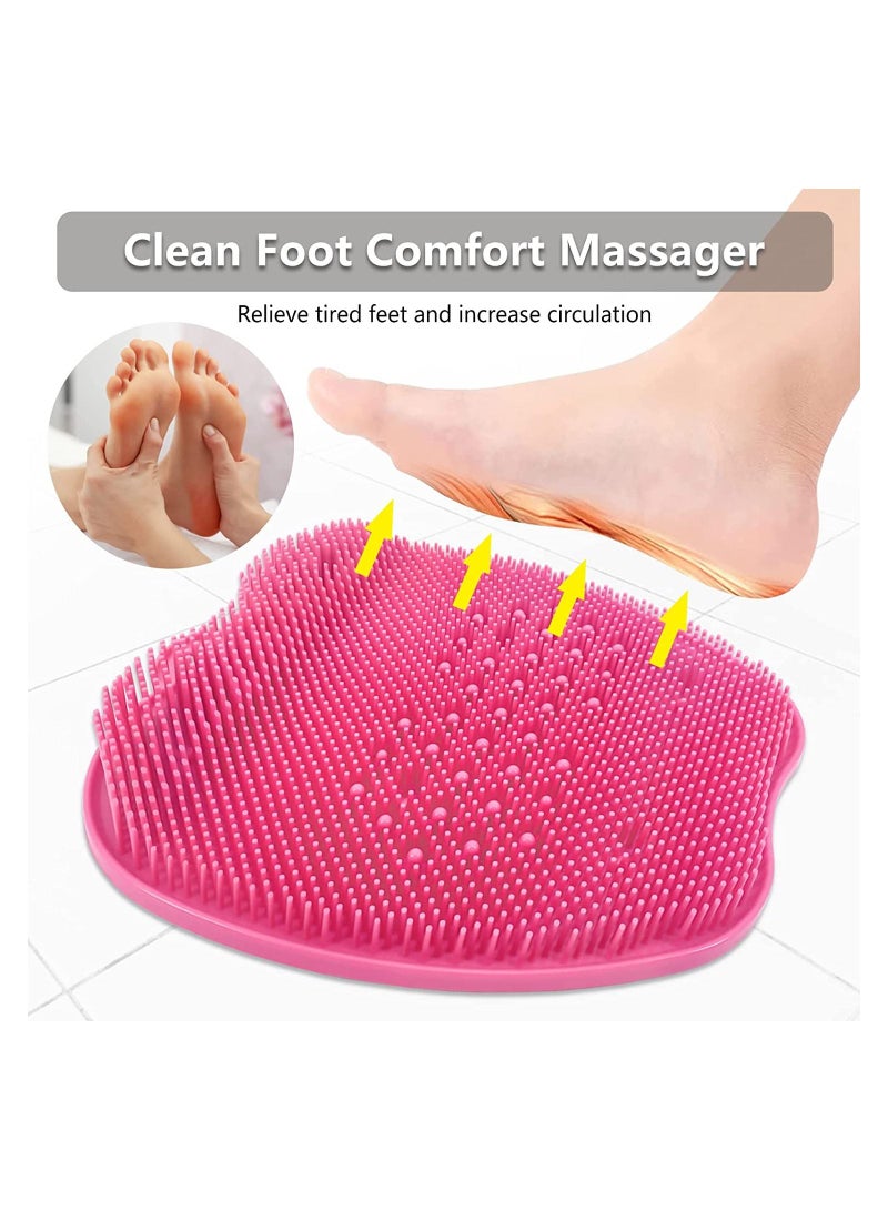 SYOSI Foot Scrubber Cleaner Massager Shower Brush with Non-Slip Suction Cups and Soft Acupressure Massage Mat for Care Circulation & Reduces Pain - Image 2