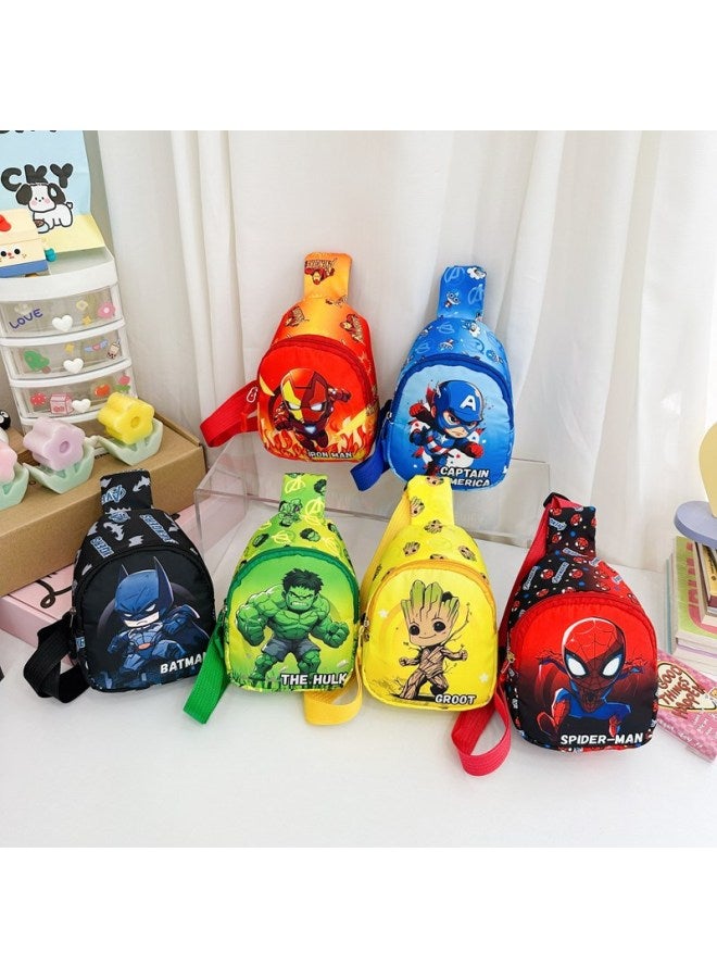 This Year's Children's Bag Boys And Girls Fashion Cartoon Coin Purse Messenger Bag Outdoor Leisure Small Backpack Chest Bag-Color:Green Hulk  - Image 2