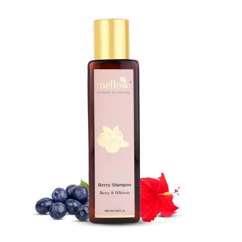 Mellow Herbal Berry Shampoo Hair Fall Control Strengthening Enriched with Hibiscus Berry Leaves Boosts Shine Nourishes Scalp Sulfate ParabenFree 100ml - Image 1
