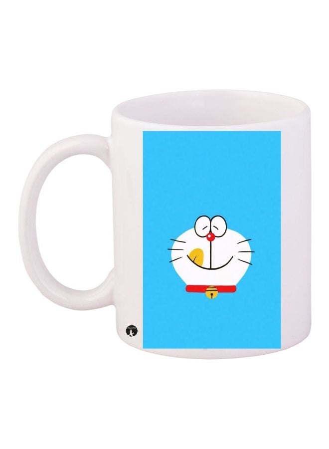 RYN Doraemon Printed Coffee Mug White/Blue/Red 11ounce