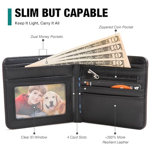 Amutta Kids Wallet for Boys, Cool Teen Boys Wallet for Kids Ages 4-5-6-7-8-9-10-11-12-13-14-15-16, Leather Wallet for Teen Boy, Sports Balls Teenage Teenager Youth Gift Christmas Birthday - Image 2