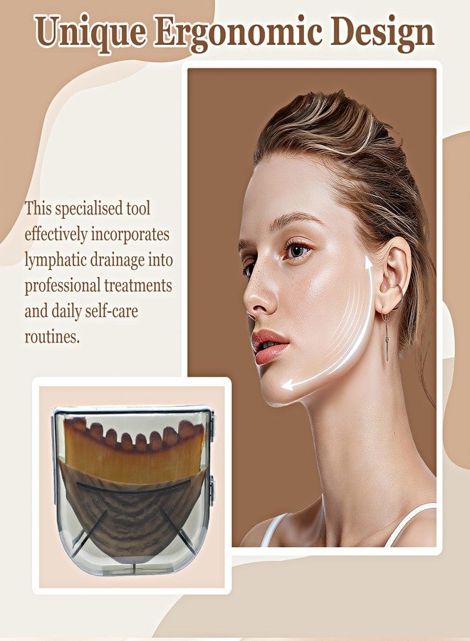 TANKITIAL Lymphatic Contour Face Brush - Lymphatic Drainage Makeup Brushes for Sculpting & Lifting, Anti-Puffiness Detox Massage, Boosts Skincare Absorption & Glow, Soft Bristles for All Skin Types(Brown-2 pcs) - Image 4