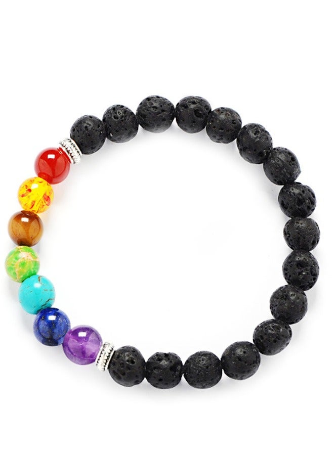 4-Piece 8mm Natural Stone Crystal Gemstone Beaded Bracelet Set, Round Agate Beaded Stretch Bracelets Unisex - Image 4